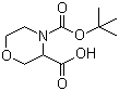 N-叔丁氧羰基吗啉-3-羧酸分子结构 (CAS 212650-43-6)