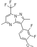 3-(2,3-二氟-4-甲氧基苯基)-2,5-二甲基-7-(三氟甲基)-吡唑并[1,5-a]嘧啶分子结构 (CAS 2137047-43-7)