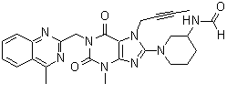 N-[1-[7-(2-丁炔-1-基)-2,3,6,7-四氢-3-甲基-1-[(4-甲基-2-喹唑啉基)甲基]-2,6-二氧代-1H-嘌呤-8-基]-3-哌啶基]甲酰胺分子结构 (CAS 2137744-33-1)