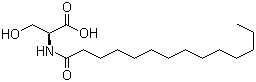 N-十四碳酰-L-丝氨酸分子结构 (CAS 21394-57-0)