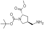 (2S,4S)-4-(氨基甲基)吡咯烷-1,2-二羧酸 1-叔丁酯 2-甲酯分子结构 (CAS 214066-78-1)