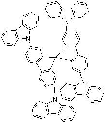 9,9',9'',9'''-(9,9'-螺双[9H-芴]-2,2',7,7'-四基)四-9H-咔唑分子结构 (CAS 214078-86-1)