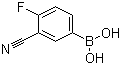 3-氰基-4-氟苯硼酸分子结构 (CAS 214210-21-6)