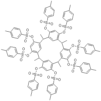 CAS # 214358-32-4, 2,8,14,20-Tetramethylpentacyclo[19.3.1.1(3,7).19,13.1(15,19)]octacosa-1(25),3,5,7(28),9,11,13(27),15,17,19(26),21,23-dodecaene-4,6,10,12,16,18,22,24-octol 4,6,10,12,16,18,22,24-octakis(4-methylbenzenesulfonate)