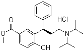 3-[(1R)-3-[双(1-甲基乙基)氨基]-1-苯基丙基]-4-羟基苯甲酸甲酯盐酸盐分子结构 (CAS 214600-45-0)