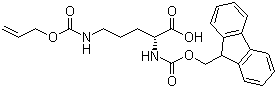 structure of CAS# 214750-74-0, N-Fmoc-N'-烯丙氧基羰基-D-鸟氨酸