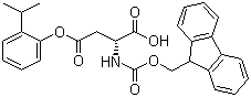 structure of CAS# 214852-39-8, N-[(9H-芴-9-基甲氧基)羰基]-D-天冬氨酸 4-[2-(1-甲基乙基)苯基]酯
