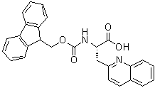 structure of CAS# 214852-56-9, (alphaS)-alpha-[[芴甲氧羰基]氨基]-2-喹啉丙酸