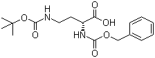 structure of CAS# 214852-60-5, N-苄氧羰基-N'-叔丁氧羰基-D-2,4-二氨基丁酸
