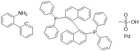 rac-BINAP-钯-G3分子结构 (CAS 2151915-22-7)
