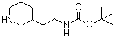 (2-(哌啶-3-基)乙基)氨基甲酸叔丁酯分子结构 (CAS 215305-98-9)