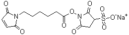 1-[[6-(2,5-Dihydro-2,5-dioxo-1H-pyrrol-1-yl)-1-oxohexyl]oxy]-2,5-dioxo-3-pyrrolidinesulfonic acid sodium salt molecular structure (CAS 215312-86-0)