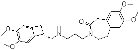 CAS # 215935-23-2, N-Demethylivabradine, 3-[3-[[[(7S)-3,4-Dimethoxybicyclo[4.2.0]octa-1,3,5-trien-7-yl]methyl]amino]propyl]-1,3,4,5-tetrahydro-7,8-dimethoxy-2H-3-benzazepin-2-one, S 18982