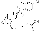 CAS 登录号：216158-34-8, ONO 8711, (5Z)-6-[(2R,3S)-3-[[[(4-氯-2-甲基苯基)磺酰基]氨基]甲基]双环[2.2.2]辛-2-基]-5-己烯酸