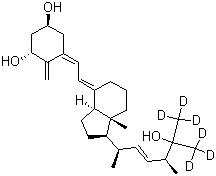 1alpha,25-二羟基维生素 D2-d<sub>6</sub>分子结构 (CAS 216244-04-1)