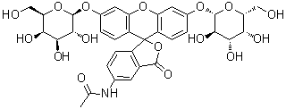 CAS 登录号：216299-45-5, N-[3',6'-二(beta-D-吡喃半乳糖基氧基)-3-氧代螺[异苯并呋喃-1(3H),9'-[9H]氧杂蒽]-5-基]乙酰胺