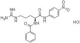 Nalpha-苯甲酰基-L-精氨酰对硝基苯胺盐酸盐分子结构 (CAS 21653-40-7)