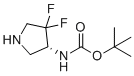 叔-丁基N-[(3R)-4,4-二氟吡咯烷-3-基]氨基甲酸酯分子结构 (CAS 2165991-49-9)