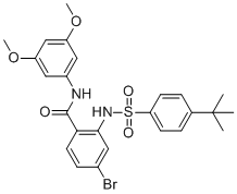 CAS # 2166547-91-5, 4-bromo-2-[(4-tert-butylphenyl)sulfonylamino]-N-(3,5-dimethoxyphenyl)benzamide