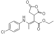 CAS # 216876-53-8, alpha-[1-[(4-Chlorophenyl)amino]ethylidene]tetrahydro-2,5-dioxo-3-furanacetic acid ethyl ester