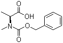 structure of CAS# 21691-41-8, N-苄氧羰基-N-甲基-L-丙氨酸