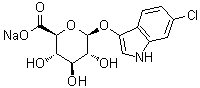 6-氯-1H-吲哚-3-基 beta-D-吡喃葡糖苷酸单钠盐分子结构 (CAS 216971-56-1)