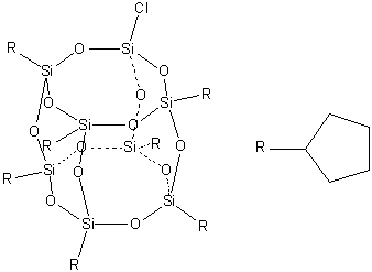 CAS # 216972-57-5, 1-Chloro-3,5,7,9,11,13,15-heptacyclopentyloctasilsesquioxane
