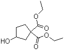 structure of CAS# 21736-07-2, 3-羟基环戊烷-1,1-二羧酸二乙酯