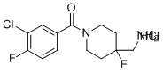 structure of CAS# 2173992-07-7, 1-[1-(3-氯-4-氟苯甲酰基)-4-氟哌啶-4-基]甲胺盐酸盐