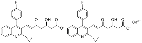 (3R,6E)-7-[2-环丙基-4-(4-氟苯基)-3-喹啉基]-3-羟基-5-氧代-6-庚烯酸钙(2:1)分子结构 (CAS 2180095-22-9)
