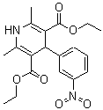 CAS # 21829-28-7, Metanifedipine, Diethyl 2,6-dimethyl-4-(3-nitrophenyl)-1,4-dihydropyridine-3,5-dicarboxylate, NSC 136464