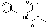 structure of CAS# 218608-83-4, (R)-N-叔丁氧羰基-3-氨基-5-苯基戊酸