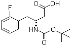(R)-N-叔丁氧羰基-3-氨基-4-(2-氟苯基)丁酸分子结构 (CAS 218608-98-1)