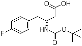 (R)-N-叔丁氧羰基-3-氨基-4-(4-氟苯基)丁酸分子结构 (CAS 218609-00-8)