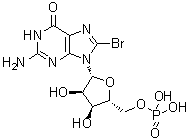 8-溴鸟苷单磷酸酯分子结构 (CAS 21870-09-7)