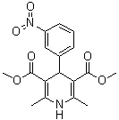 4-(间硝基苯基)-2,6-二甲基-1,4-二氢-3,5-吡啶二羧酸二甲酯分子结构 (CAS 21881-77-6)