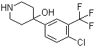 structure of CAS# 21928-50-7, 4-[4-氯-3-(三氟甲基)苯基]-4-哌啶醇