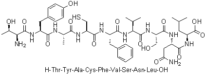 CAS 登录号：219562-84-2, L-苏氨酰-L-酪氨酰-L-丙氨酰-L-半胱氨酰-L-苯丙氨酰-L-缬氨酰-L-丝氨酰-L-天冬氨酰胺酰-L-亮氨酸
