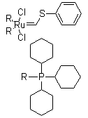 structure of CAS# 219770-99-7, [(苯硫基)亚甲基]双(三环己基膦)二氯化钌