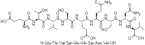 CAS # 219814-44-5, L-alpha-Glutamyl-L-threonyl-L-valyl-L-seryl-L-alpha-glutamyl-L-glutaminyl-L-seryl-L-asparaginyl-L-valine