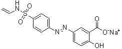 structure of CAS# 219957-04-7, 5-[[4-[(乙烯基氨基)磺酰基]苯基]偶氮]-2-羟基苯甲酸单钠盐
