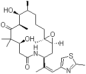 CAS # 219989-84-1, Ixabepilone, (1R,5S,6S,7R,10S,14S,16S)-6,10-Dihydroxy-1,5,7,9,9-pentamethyl-14-[(E)-1-(2-methyl-1,3-thiazol-4-yl)prop-1-en-2-yl]-17-oxa-13-azabicyclo[14.1.0]heptadecane-8,12-dione