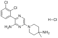 CAS # 2200214-93-1, 6-(4-amino-4-methyl-1-piperidinyl)-3-(2,3-dichlorophenyl)-2-Pyrazinamine hydrochloride (1:1)