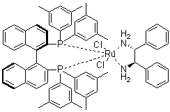 structure of CAS# 220114-38-5, [(R)-(+)-2,2'-双[二(3,5-二甲基苯基)膦]-1,1'-联萘][(1R,2R)-(+)-1,2-二苯基乙二胺]二氯化钌