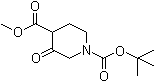 N-叔丁氧羰基-3-氧代哌啶-4-羧酸甲酯分子结构 (CAS 220223-46-1)