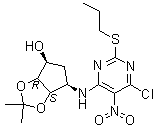 CAS # 220241-59-8, (3aR,4S,6R,6aS)-6-[[6-Chloro-5-nitro-2-(propylthio)-4-pyrimidinyl]amino]tetrahydro-2,2-dimethyl-4H-cyclopenta-1,3-dioxol-4-ol