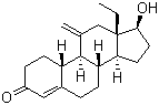 (17beta)-13-乙基-17-羟基-11-亚甲基-4-雌烯-3-酮分子结构 (CAS 220332-82-1)