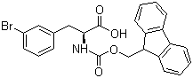 structure of CAS# 220497-48-3, (S)-N-Fmoc-3-Bromophenylalanine