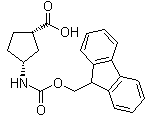 structure of CAS# 220497-66-5, (1S,3R)-3-[[(9H-芴-9-基甲氧基)羰基]氨基]-环戊基羧酸
