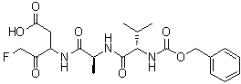 N-[(苯基甲氧基)羰基]-L-缬氨酰-N-[1-(羧甲基)-3-氟-2-氧代丙基]-L-丙氨酰胺分子结构 (CAS 220644-02-0)